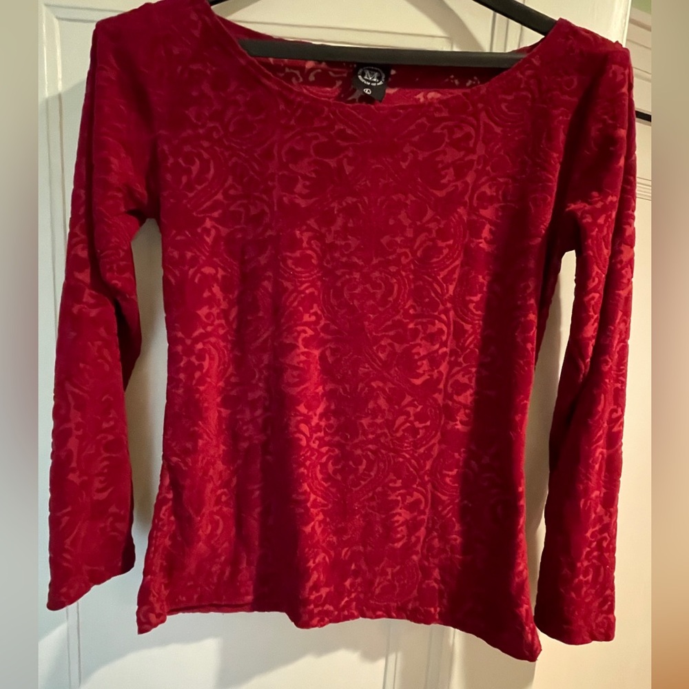 Fitted Red Blouse with Intricate Texture Metropolitan Museum of Art